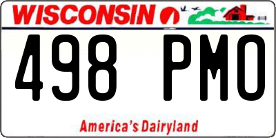 WI license plate 498PMO