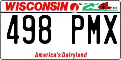WI license plate 498PMX
