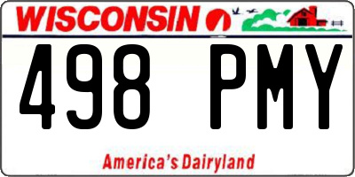 WI license plate 498PMY