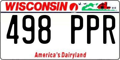 WI license plate 498PPR