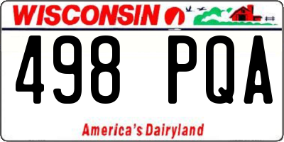 WI license plate 498PQA