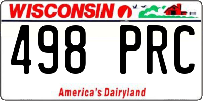 WI license plate 498PRC