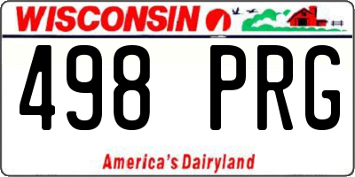 WI license plate 498PRG