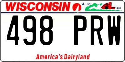 WI license plate 498PRW