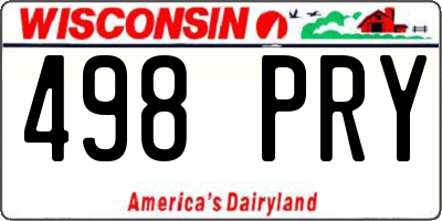 WI license plate 498PRY