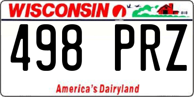 WI license plate 498PRZ