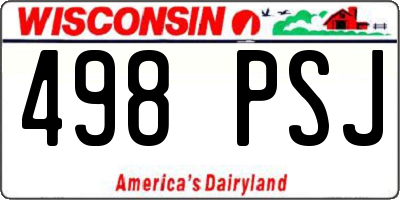 WI license plate 498PSJ