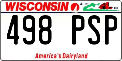 WI license plate 498PSP