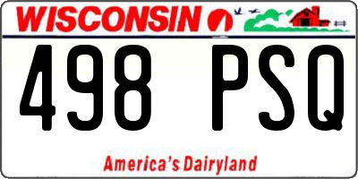 WI license plate 498PSQ