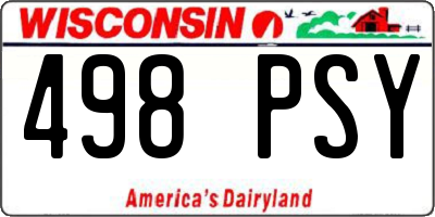 WI license plate 498PSY