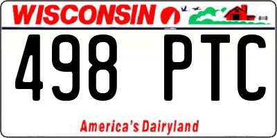 WI license plate 498PTC