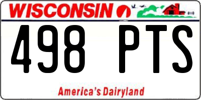 WI license plate 498PTS