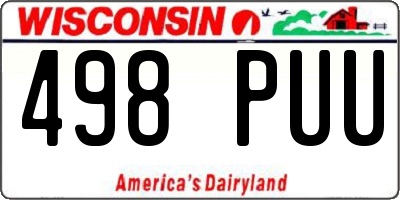 WI license plate 498PUU