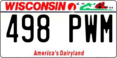 WI license plate 498PWM