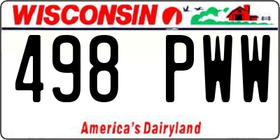 WI license plate 498PWW