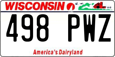 WI license plate 498PWZ