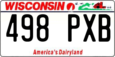 WI license plate 498PXB