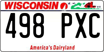 WI license plate 498PXC