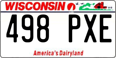WI license plate 498PXE