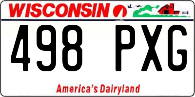 WI license plate 498PXG