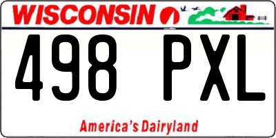 WI license plate 498PXL