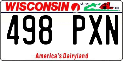 WI license plate 498PXN