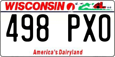 WI license plate 498PXO