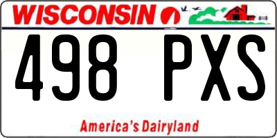 WI license plate 498PXS