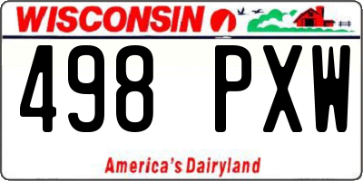WI license plate 498PXW