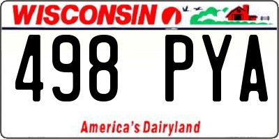 WI license plate 498PYA