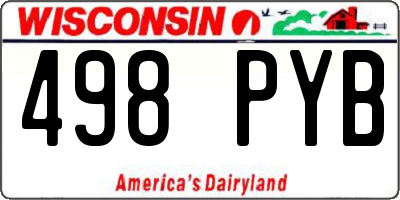 WI license plate 498PYB