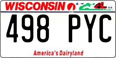 WI license plate 498PYC