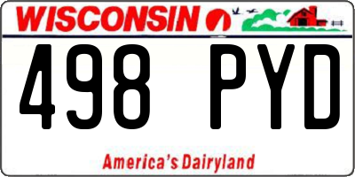 WI license plate 498PYD