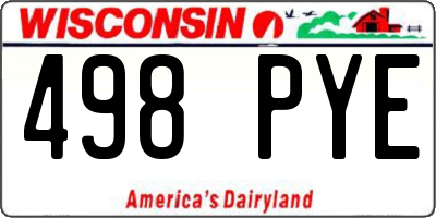 WI license plate 498PYE
