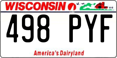 WI license plate 498PYF