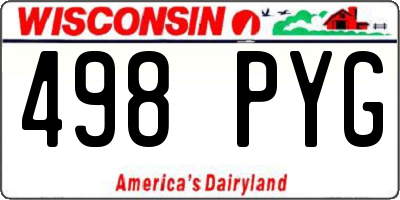 WI license plate 498PYG