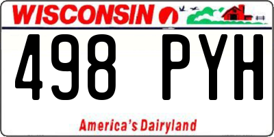 WI license plate 498PYH