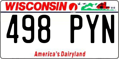 WI license plate 498PYN
