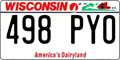 WI license plate 498PYO