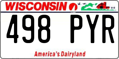 WI license plate 498PYR