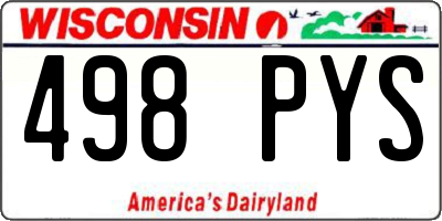 WI license plate 498PYS