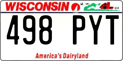 WI license plate 498PYT