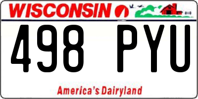 WI license plate 498PYU