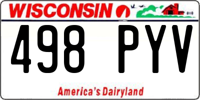WI license plate 498PYV