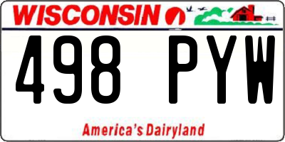 WI license plate 498PYW