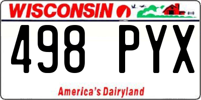 WI license plate 498PYX