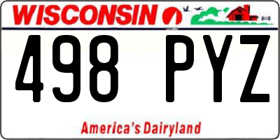 WI license plate 498PYZ