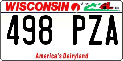 WI license plate 498PZA