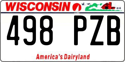 WI license plate 498PZB