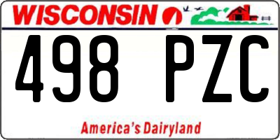 WI license plate 498PZC